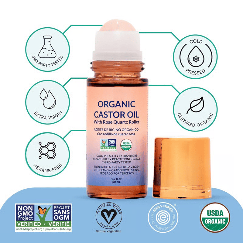 🌿 Refresh & Revive - 49% OFF - ✨ Organic Castor Oil Roll-On - For Radiant Skin, Lush Hair & Relaxation