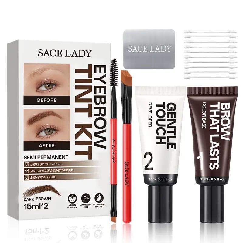 Eyebrow Tint Kit,Long-lasting Waterproof Sweat-proof Eyebrow Dye Paste Set
