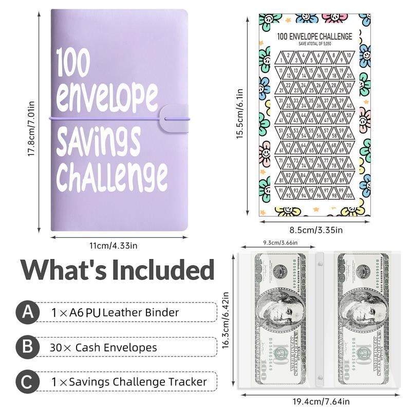 🔥LAST DAY 49% OFF🔥--💸100 Envelope Saving Challenged Binder