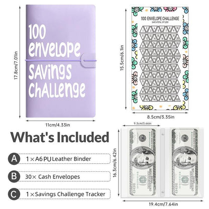 🔥LAST DAY 49% OFF🔥--💸100 Envelope Saving Challenged Binder